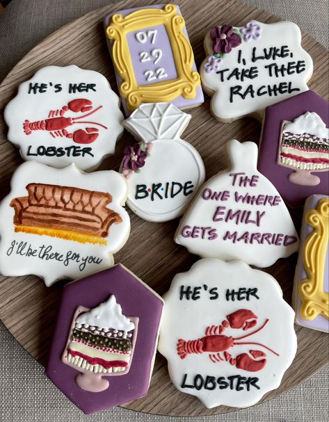 Friends Bridal Shower Cookies, Friends Themed Bridal Shower Cake, Friends Bachelorette Party Theme, Bridal Shower Friends Theme, Friends Themed Bridal Shower Ideas, Friends Theme Bachelorette Party, Friends Themed Bachelorette Party, Friends Bridal Shower Theme, Friends Themed Wedding