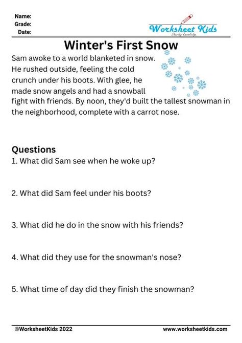 2nd Grade Reading Comprehension: Free Printable Worksheets Second Grade Language Arts Worksheets, Winter Worksheets 1st Grade, Reading Comprehension Worksheets 2nd Grade, 3rd Grade English Worksheets, 3rd Grade Worksheets Free Printable, 2nd Grade English Worksheets, 2nd Grade Worksheets Free Printables, 2nd Grade Reading Comprehension Worksheets, Grade 2 Worksheets