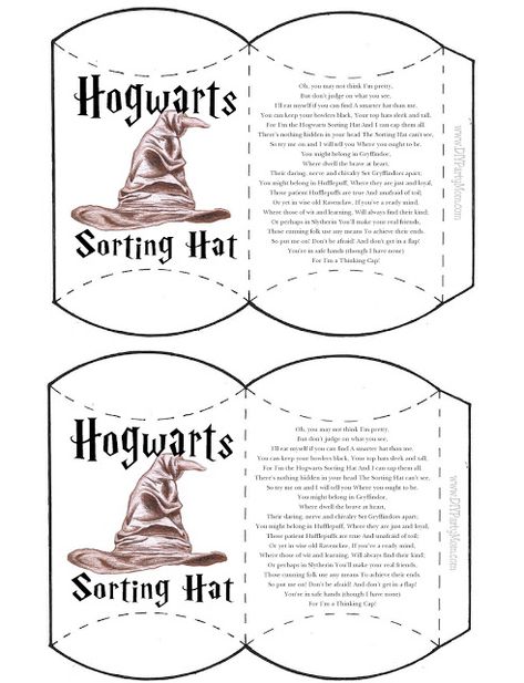 Hogwarts House Sorting Ideas, Sorting Hat Ideas, Harry Potter Sorting Hat Activity, Harry Potter Sorting Hat Party, Sorting Hat Ceremony Ideas, Sorting Hat Ceremony, Diy Sorting Hat, Hp Crafts, Sorting Ceremony