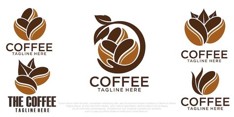 Nature coffee logo combination bean leaf... | Premium Vector #Freepik #vector #coffee-bean-logo #coffee-bean-icon #cafe-logo #coffee-beans Coffee Logo Design Ideas, Coffee Bean Plant, Cafe Names Ideas, Coffee Bean Logo, Coffee Leaf, Logo Design Presentation, Coffee Logo Design, Logo Design Coffee, Logo Combination