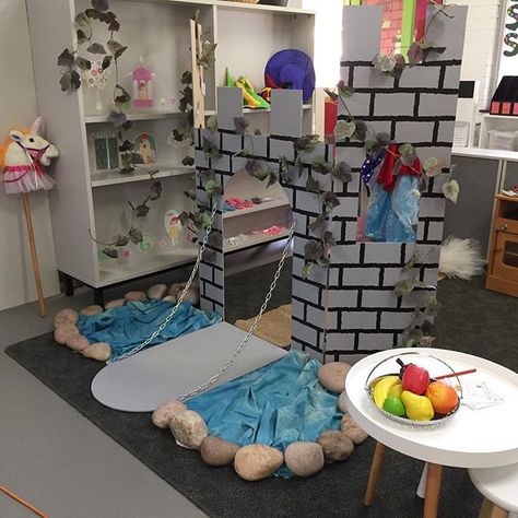 Castle Dramatic Play Kindergarten, Castle Pretend Play, Dramatic Play Fairy Tales, Fairy Tale Theme Preschool Dramatic Play, Classroom Castle Theme, Castle Dramatic Play Preschool, Knights And Princesses Preschool Theme, Fairytale Preschool Theme, Fairytale Dramatic Play