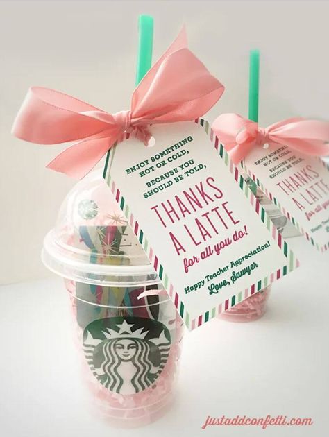 20 Best Starbucks Gifts For Starbucks Lovers 2023 - FinSavvy Panda Secretary Gifts, Appreciation Gifts Diy, Teacher Appreciation Gifts Diy, Thanks A Latte, Teachers Diy, Creative Diy Gifts, Starbucks Gift Card, Starbucks Gift, Diy Teacher Gifts