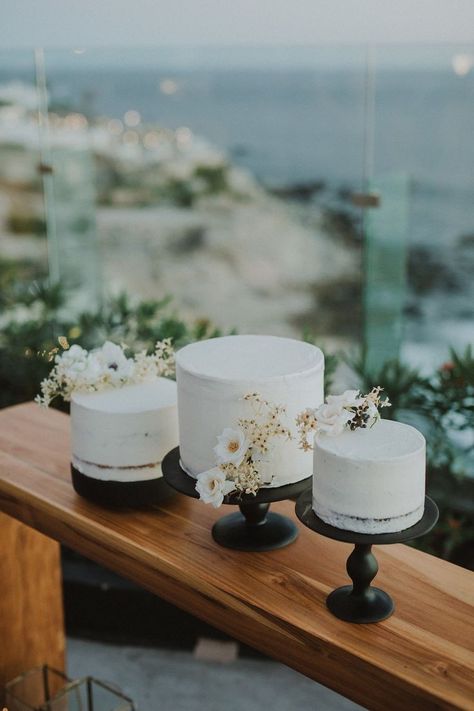 Multiple Wedding Cakes, Destination Wedding Cabo, Wedding Cake Display, Tiny Wedding, Dream Wedding Cake, San Lucas Mexico, Wedding Cake Table, Cabo San Lucas Mexico, Cabo Weddings