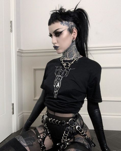 4,622 Likes, 63 Comments - EroticFuneral (@erotic.funeral) on Instagram: “Just nipping to tesco lads ⛓ @danslamaisonnoire / @johnnygloom tee paired with @creepyyeha and…” Chica Punk, Goth Gifts, How To Impress, Punk Hair, Goth Beauty, Goth Girl, Estilo Punk, Goth Aesthetic, Mullet Hairstyle