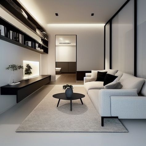 Minimal Bright Living Room, Modern Minimalist Living Room Black And White, Classy Minimalist Living Room, Minimalist Home Design Ideas, Sitting Room Ideas Cozy Modern, Living Room Designs Minimalist, Modern Living Room White, Uncluttered Living Room, Modern Minimalist Living Room Minimalism