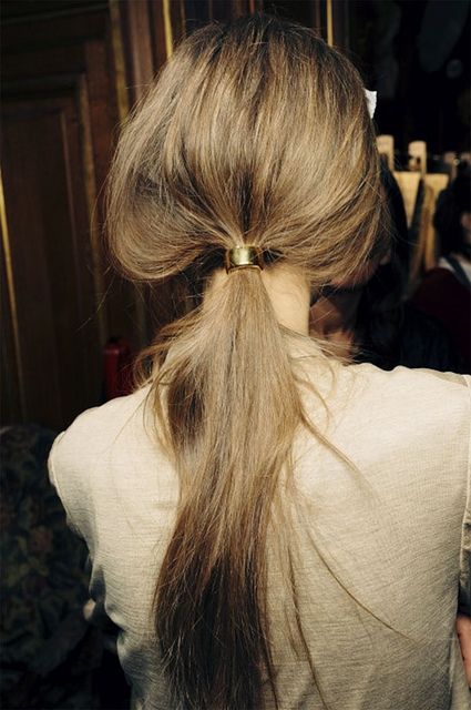 {hairstyle inspiration | for autumn : gold ponytail cuffs} by {this is glamorous}, via Flickr Hair In A Ponytail, A Ponytail, Hair Arrange, Braut Make-up, Work Hairstyles, French Revolution, Jessica Chastain, Natalie Portman, Hair Envy