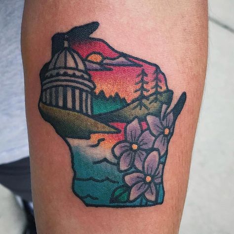 Black Moon Tattoo on Instagram: “Tattoo by @aaroneugene #tattoo #traditionaltattoo #wisconsintattoo #flowertattoo #madison #madisonwi #uwmadison #blackmoontattoo…” Wisconsin Tattoo Ideas, Black Moon Tattoo, Wisconsin Tattoo, Cali Tattoo, Traditional Style Tattoos, Traditional Style Tattoo, Jon Boy, Uw Madison, Instagram Tattoo