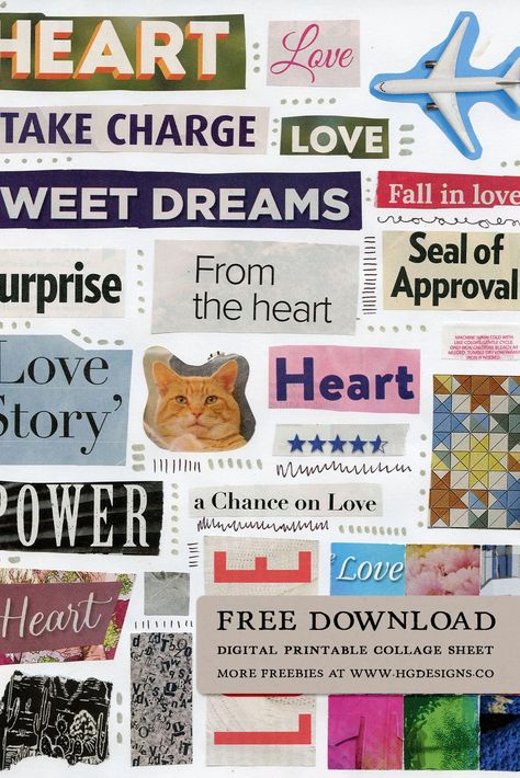 Free Download: Digital Printable Collage Sheet – HG Designs Free Collage Sheets, Collage Images Free Printables, Free Printable Collage Sheets, Digital Collage Sheets Free, Stickers For Journal Free Printables, Free Collage Printables, Collage Sheets Free Printables, Sticker Sheets Free Printable, Journal Stickers Free Printable