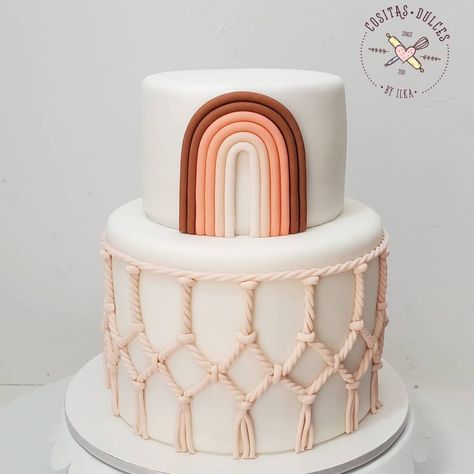 Boho Cake Birthdays Bohemian, Macrame Cake Design, Bohemian Cakes Birthdays, Bohemian Rainbow Cake, Boho Birthday Cake Girl, Bohemian Cake Ideas, Bohemian Birthday Cake, Boho Cake Ideas Birthday, Boho Rainbow Birthday Cake