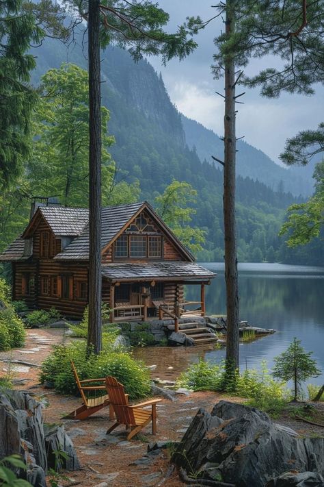 Cozy Cabin In The Woods, Old Cabins, Post And Beam Home, Cool Life, House Green, Cabin In The Mountains, Log Cabin Homes, Cabin In The Woods, Log Cabins