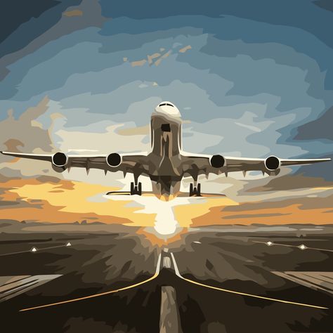 Airplane Painting, Airplane Wallpaper, Aircraft Painting, Transportation Theme, Airplane Art, Gems Art, Color By Numbers, Coloring Book For Adults, Color By Number