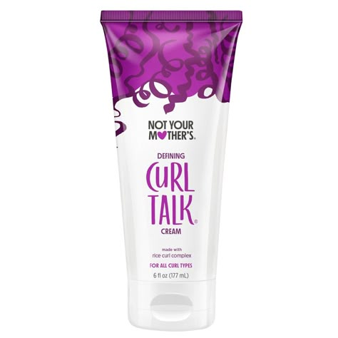 Want definition for your curls at their every twist and turn? Not Your Mother's Curl Talk Defining Curl Cream is your answer to achieving clearly defined curls and added bounce within your day-to-day hairstyling routine. Not only is it a member of one of our most-loved hair care collections, but it's also packed with benefits. This curl-defining cream delivers maximum curl definition, but it also works to seal in hair moisture, control hair frizz, and add hair shine. Formulated with Not Your Mot Curl Talk, Curly Hair Cream, Curl Definition, Curl Defining, S Curl, Curl Defining Cream, Curly Hair Types, Hair Frizz, Hair Control