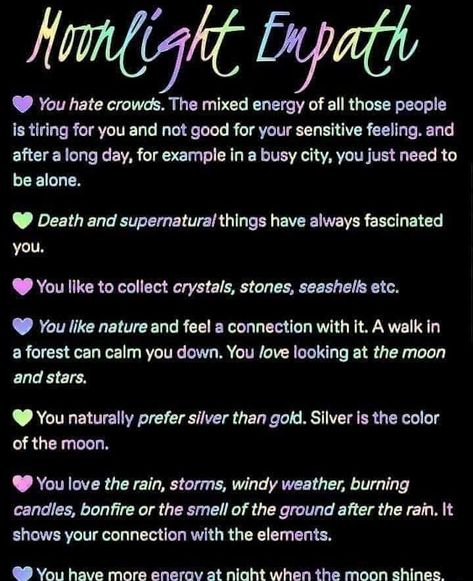 Gypsy Witch on Instagram: “Do you identify as a moonlight empath?  Don't forget today is the new/dark moon. New moons are a great time for accepting your flaws and…” Empath Traits, Empath Abilities, Intuitive Empath, Highly Sensitive Person, Look At The Moon, Infj Personality, Sensitive People, Dark Moon, Psychic Abilities