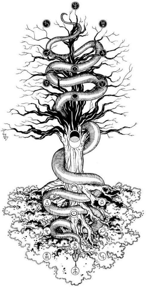 As above!!! So below!!! As Above So Below Tattoo, World Serpent, Serpent Tattoo, As Above So Below, Beautiful Meaning, Tree Of Life Art, Spiritual Tattoos, Occult Art, Tattoo Meaning