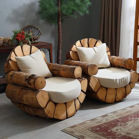 Tre Kunst, Diy Projektit, Log Furniture, Beautiful Sofas, Tables Diy, Diy Cardboard Furniture, Funky Painted Furniture, Cardboard Furniture, Diy Wood Projects Furniture