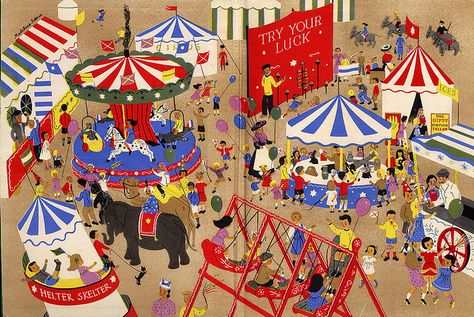 Circus Illustration, Mid Century Illustration, Wonder Book, Fun Fair, Circus Theme, Seven Wonders, Samar, Interesting Photos, Number Two