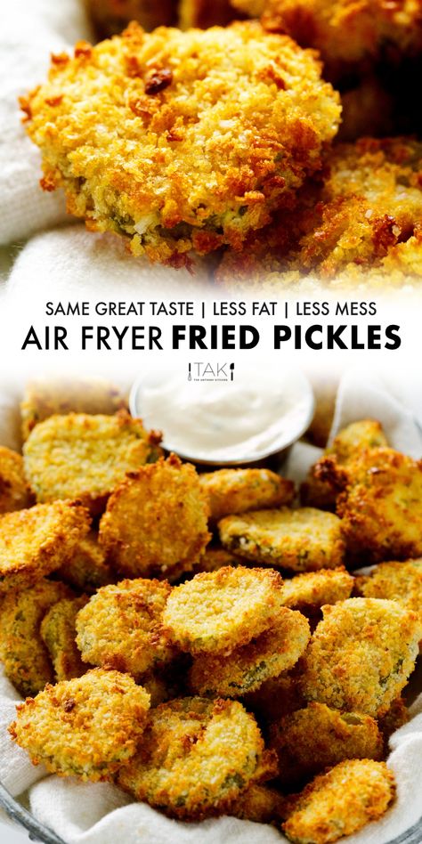 Air Fryer Pickles, Air Fryer Fried Pickles, Fried Pickle Chips, Fried Pickles Recipe, Restaurant Appetizers, Dill Pickle Chips, The Slow Roasted Italian, Pickle Chips, Salad Pasta