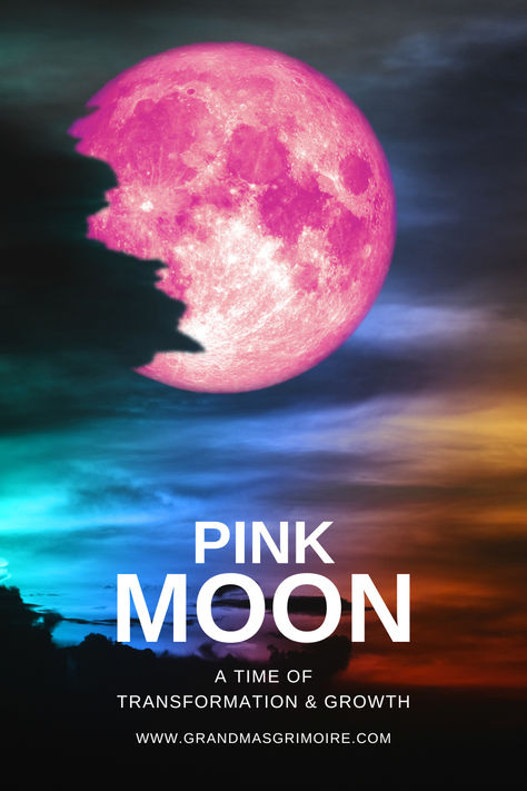 The Pink Moon: Embracing Transformation and Growth Pink Full Moon 2024, April Magick, April Full Moon, Full Pink Moon, Pagan Traditions, Magic Moon, Moon Calendar, Moon Painting, Pink Moon