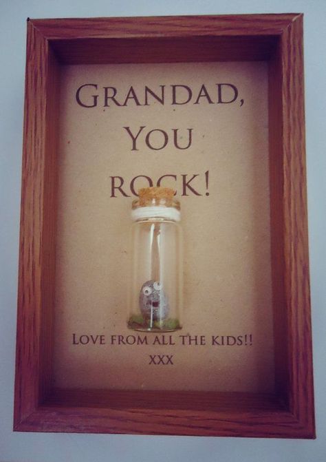 Cute Grandad gift, Personalised box frame, Add names or your own message #grandpabirthdaygifts Grandad gift, Grandfather, Grandpa, Birthday Gift, Grandad you rock. Gift ideas for grandad. Undertheblossomtree.com #grandpabirthdaygifts Cute Grandad gift, Personalised box frame, Add names or your own message #grandpabirthdaygifts Grandad gift, Grandfather, Grandpa, Birthday Gift, Grandad you rock. Gift ideas for grandad. Undertheblossomtree.com Rock Gift Ideas, 80 Birthday, Christmas Presents For Dad, Candy Bar Posters, Grandparents Day Crafts, 50th Birthday Quotes, Mom Birthday Crafts, Grandpa Birthday Gifts, Grandpa Birthday