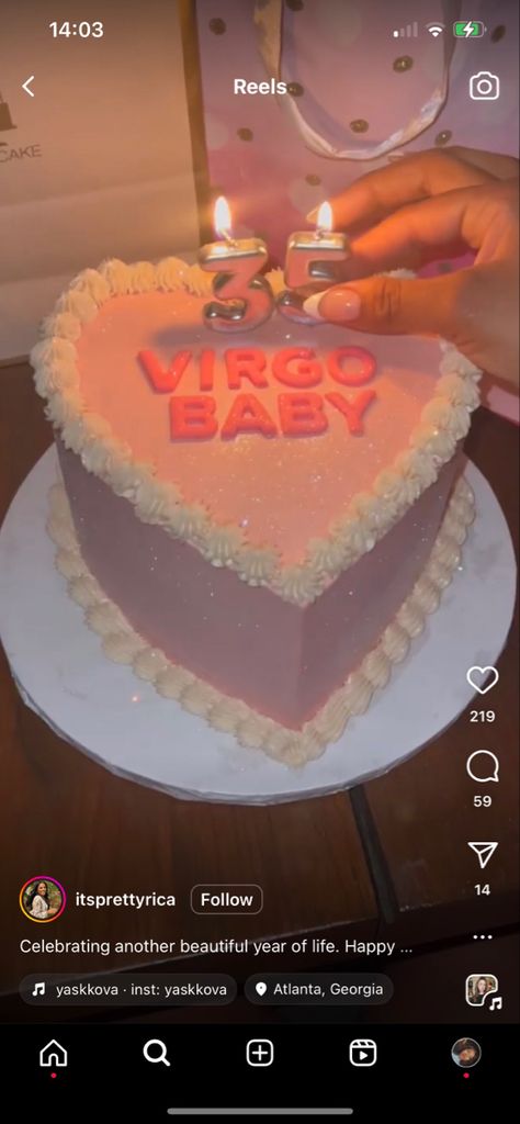 Virgo Szn Heart Cake, Heart Shaped Libra Cake, Glitter Bday Cake, Virgo Bday Cake, Virgo Szn Cake, Heart Birthday Cake Aries, Virgo Heart Cake, Heart Cake Gemini, Virgo Baby Cake