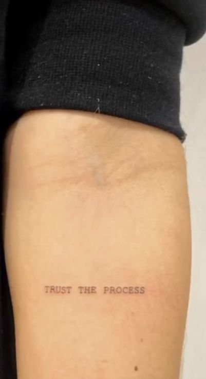 Don’t Overthink Tattoo, Trust The Process Tattoo Ideas, Overthinking Tattoos, Tattoo Ideas For Overthinkers, Trust The Process Tattoo, Little Tattoos, Trust The Process, Minimal Tattoo, Minimalist Tattoo