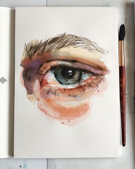 Watercolor Art Face, Watercolor Eyes, Watercolor Portrait Painting, Rennaissance Art, Eye Painting, Art Painting Gallery, Watercolor Art Lessons, Arte Inspo, Amazing Art Painting