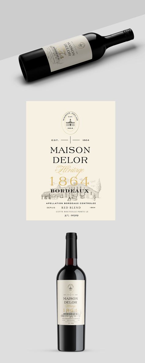 Maison Delor Wine Label | 99designs French Wine Labels, Wine Label Design, Wine Brands, French Wine, Brand Promotion, Macallan Whiskey Bottle, Wine Label, Label Design, Whiskey Bottle