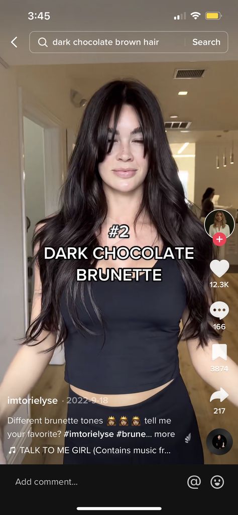 Dark Brown Hair Vs Black Hair, Dark Hair Color Ideas For Blue Eyes, Extra Dark Brown Hair, Dark Brunette Hair Extensions, Cool Toned Dark Brown Hair Pale Skin, Cool Tone Chocolate Brown Hair, Dark Chocolate Hair Color Coffee, Expensive Hair Color, Dark Chocolate Brunette Hair