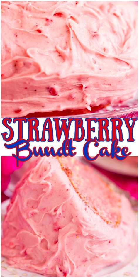 Easy Strawberry Pound Cake, Old Fashion Strawberry Cake, Semi Homemade Strawberry Cake, Strawberry Sour Cream Cake, Strawberry Cake Mix Recipes Easy, Strawberry Box Cake Mix Recipes, Fresh Strawberry Bundt Cake, Betty Crocker Strawberry Cake, Easy Homemade Strawberry Cake