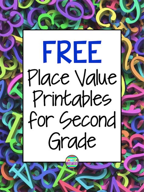 FREE place value activities for second grade - Printable place value games and worksheets to review and consolidate place value skills. Activities with 3 digit numbers with hundreds, tens and ones. #placevalue #mathfreebies #mathgames #placevaluegames #secondgrade Place Value Math Games, Place Value Cards, Math Review Activities, Place Value Game, Place Value Games, Teaching Place Values, Place Value Activities, Place Value Chart, Place Value Worksheets