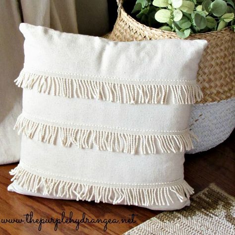 Drop Cloth Projects, Wood Lanterns, Purple Hydrangea, Diy Pillow Covers, Pillow Crafts, Pillow Inspiration, Slip Covers, Boho Cushions, Pretty Pillow