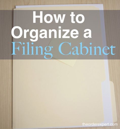 How to Organize a Filing Cabinet | Do you have a filing cabinet in your home or office?Wondering how to set up all of your files and documents? Check out these helpful pointers to help you organize a filing cabinet for your needs. File Cabinet Organization, Organization At Work, Filing Cabinet Organization, Diy Office Organization, Office Organization Tips, Paper Clutter Organization, Getting Organized At Home, Office Organization At Work, Housekeeping Tips