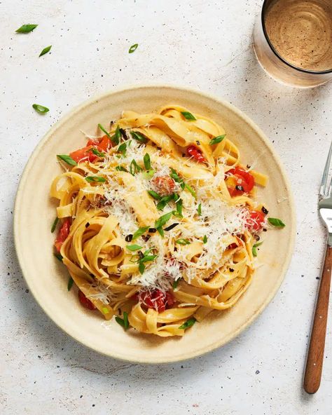 Tomato Garlic Butter Pasta | Marion's Kitchen Indian Fried Rice, Mushroom Gnocchi, Garlic Butter Pasta, Marion Grasby, Tomato Butter, Marion's Kitchen, Homemade Pasta Recipe, Butter Pasta, Bacon Tomato