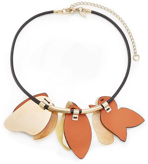 Marni Necklace with Leather Marni Jewelry, Marni Necklace, Leather Necklaces, Bird Template, Multicolor Necklace, Extraordinary Jewelry, Colored Necklace, Multi Coloured Necklaces, Jewelry Colorful