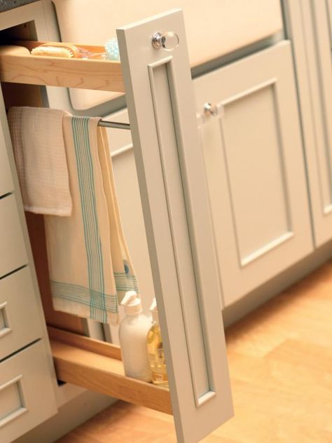 Dish Towel Storage, Kitchen Island With Sink, Cabinets Drawers, Diy Kitchen Island, Smart Kitchen, Towel Storage, Kitchen Cabinet Storage, Trendy Kitchen, Unique Kitchen