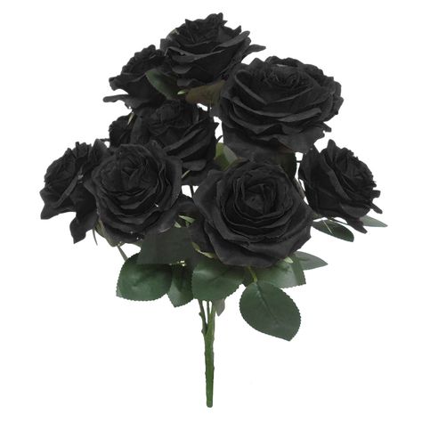 Classic and romantic, these artificial rose flower stem bouquet bushes exude a natural and lively feel. Use for a realistic and everlasting touch of floral for displays at home and kitchen, office, events, weddings, and more. Black Rose Bouquet, Yellow Plants, Open Rose, Floral Chandelier, Rose Stem, Black Roses, Flower Stem, Silk Plants, Rose Bush