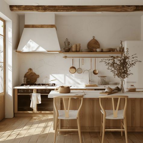 Cottagecore Kitchen Inspiration White Wood Color Palette, Inviting Color Palette, Soft Cottagecore Aesthetic, Cottagecore Kitchen, Kitchen Mood Board, House Aesthetic, Wallpaper Walls Decor, Modern Organic, Wood Tones