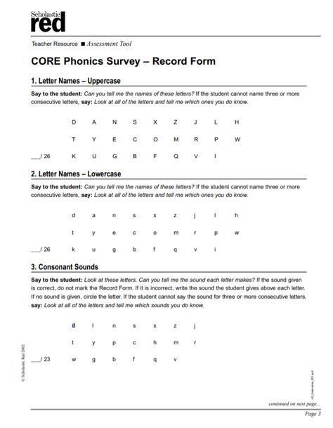 ASSESSMENT. The CORE Phonics Survey is an excellent assessment tool that directly assess a student's phonics knowledge. This is an excellent diagnostic assessment that allows teachers to plan instruction for students based on their knowledge of phonics. The survey begins with letter sounds and progresses to multisyllabic words. While it can be time consuming, it creates a very accurate picture of a student's phonics knowledge and can be re-administered to monitor student progress. Literacy Block Schedule, First Grade Assessment, Phonics Assessments, Reading Foundational Skills, Kindergarten Assessment, Classroom Kindergarten, Preschool Assessment, Multisyllabic Words, Teaching Posters