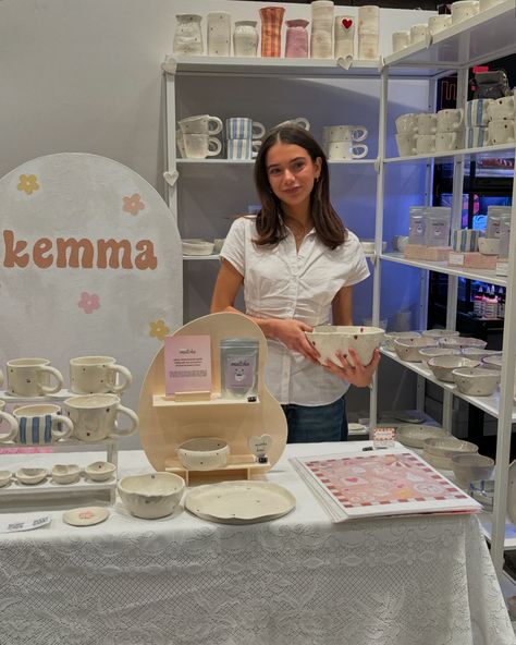 market stall selling my handmade pottery, popup shop Ceramic Market Display, Popup Shop, Market Stands, Fair Display, Craft Fair Displays, Market Displays, Market Stall, Market Stalls, Work Inspiration