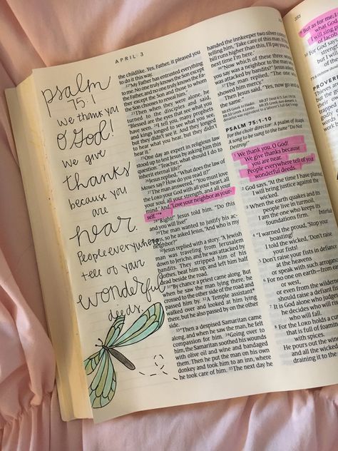 Psalm 75:1. The One Year Bible. April 3. Psalm 75, Bible Lettering, God's Eyes, One Year Bible, Gods Eye, Christian Girl, Bible Quote, Bible Art Journaling, April 3