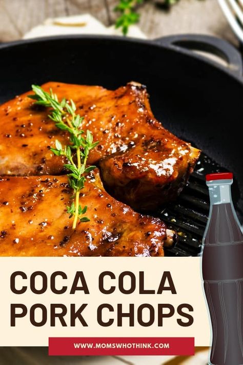 Coca Cola Pork Chops Recipe | Moms Who Think Coca Cola Pork Chops, Cook Pork Chops, Coca Cola Recipes, Cola Recipe, Brown Sugar Pork Chops, Pork Chop Recipes Crockpot, Cholesterol Recipes, Easy Pork Chop Recipes, Pork Chop Recipes Baked