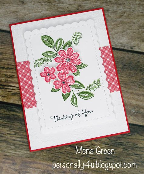 Personally Yours: Thinking of You Card with Petal Park Stampin Up Thinking Of You, Birthday Cards For Mother, Fall Greeting Cards, Card Making Templates, Pink Cards, Hello Cards, Card Kits, Punch Cards, Stamping Up Cards