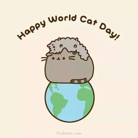 Every day is Cat Day! Pusheen Gif, Pusheen Stormy, Pusheen Collection, World Cat Day, Pusheen The Cat, Pusheen Cute, International Cat Day, World Cat, Pusheen Cat