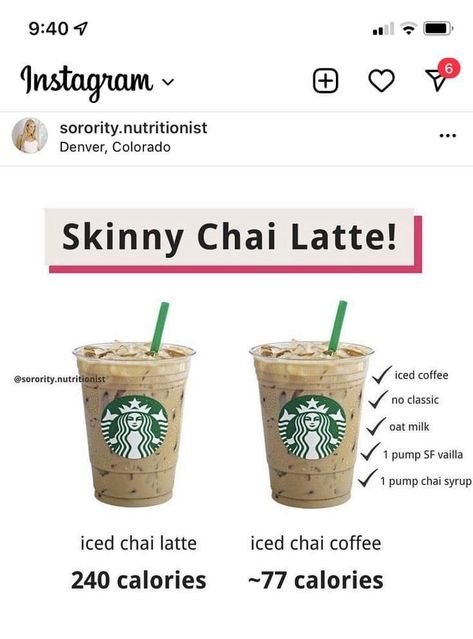 Easy Healthy Starbucks Drinks, Low Calorie Hot Starbucks Drinks, Dirty Chai Latte Starbucks, Healthy Starbucks Drinks Low Calories, Starbucks Chai Latte, Low Cal Starbucks Drinks, Starbucks Chai, Low Calorie Starbucks Drinks, Healthy Coffee Drinks