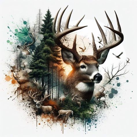 Realtree Wallpaper, Deer Horn Ideas, Hunting Wallpaper, Deer Pics, Hirsch Silhouette, Cool Animal Tattoos, Hunting Tattoos, Deer Photography, Deer Artwork