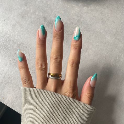 Aqua Marble Nails, Aqua Nails Turquoise, Marble Nails Art, Turquoise Marble, Aqua Nails, Turquoise Nails, Marble Nail Art, Marble Nails, Nails Inspo