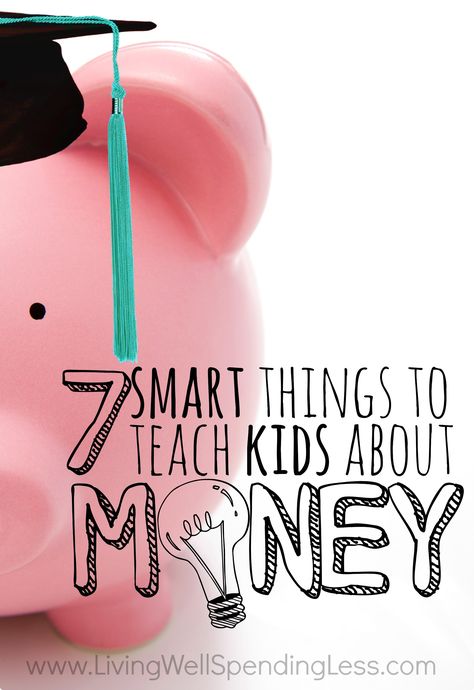 How would your life be different right now if you had learned how to win with money when you were young? Teaching our kids how to handle money is one of the most important things we will ever do, and for better or worse, our choices now will leave a legacy for years to come. If you want your kids to grow up financially savvy, don't miss these 7 smart things you need to teach them about money, starting today! Teaching Kids Money, Money Lessons, How To Teach Kids, Financial Fitness, Kids Money, Smart Things, Teach Kids, Smart Kids, About Money