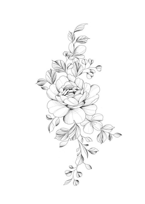 Floral Hip Tattoo Design, Fine Line Peony Tattoo, Line Floral Tattoo, Fine Line Floral Tattoo, Fine Line Flower Tattoo, Line Flower Tattoo, Fine Line Floral, Floral Hip Tattoo, Hip Tattoo Designs