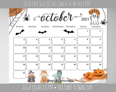 October Month Calendar 2023 Halloween Planner Printable Pumpkin Spiders Webs Boo Ghost Kids Cute Halloween Planner Printable - Etsy | Monthly Printable Planner by  Alan Wilkinson Free Spooky Fonts, Calendar Doodles, October Planner, Halloween Calendar, October Month, Halloween Planner, October Ideas, Whiteboard Calendar, Days Until Halloween