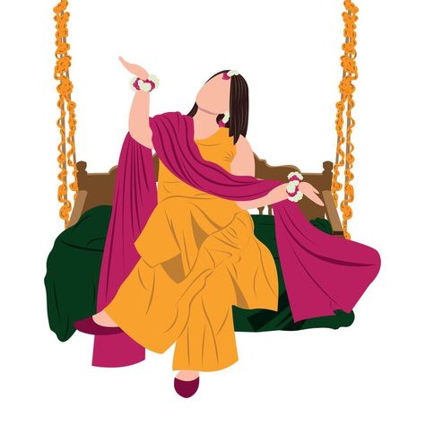 vector cute indian couple cartoon in traditional dress posing for wedding invitation card design Indian Wedding Cartoon Illustration, Indian Couple Cartoon, Mehndi Illustration, Mehendi Hands, Faceless Painting, Groom Cartoon, Wedding Cartoon, Wedding Evite, Cartoon Wedding Invitations